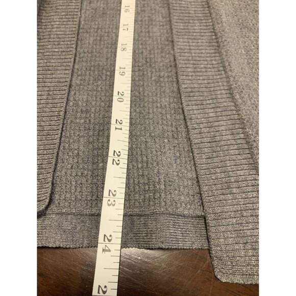 Gray Dolman Sleeve Extra Fine Merino Wool Open Front Cardigan Size M - Picture 5 of 8